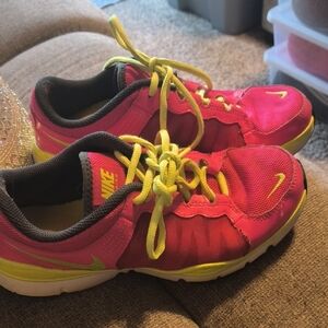 Nike Kids Pink and Yellow Athletic Sneakers